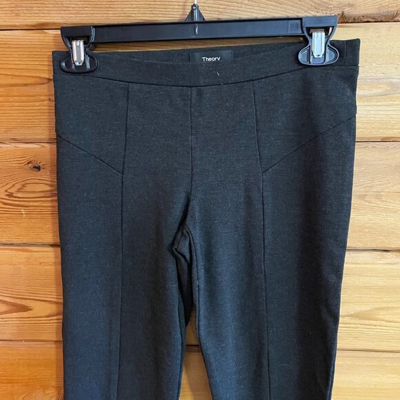 Theory Yoke High Rise Ankle Length Legging in Grey Compact Knit SP - Picture 4 of 8